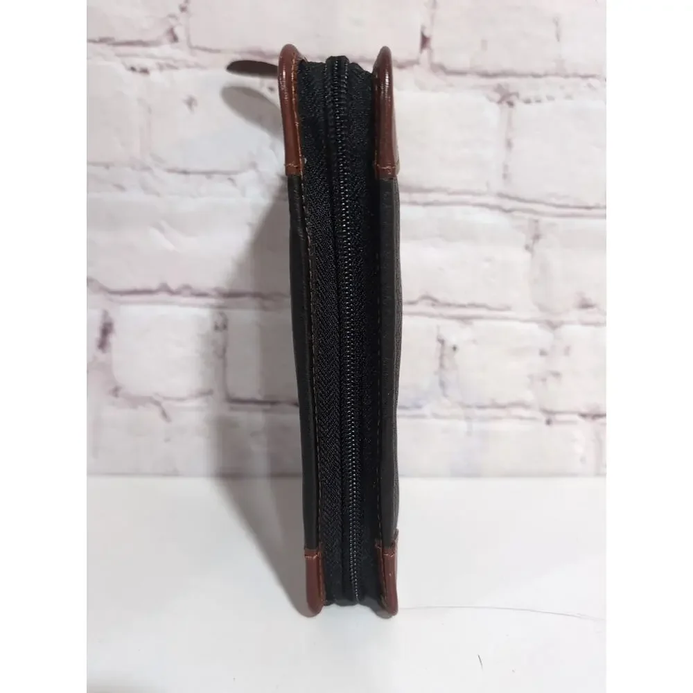 Scully VTG Leather Zip Around Travel Wallet Passport Cover Organizer Black Brown